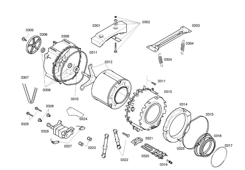 Схема стиральной машины Bosch WAE 24442 OE