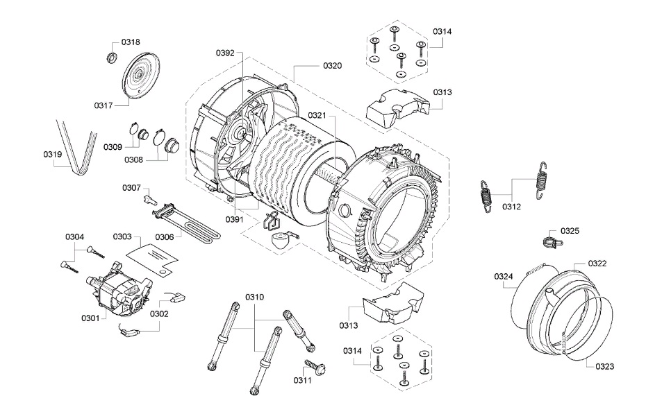 Схема стиральной машины Bosch WAQ 20440