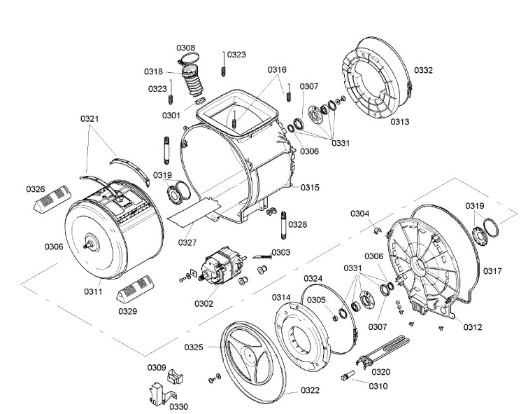 Схема стиральной машины Bosch WOP 2051