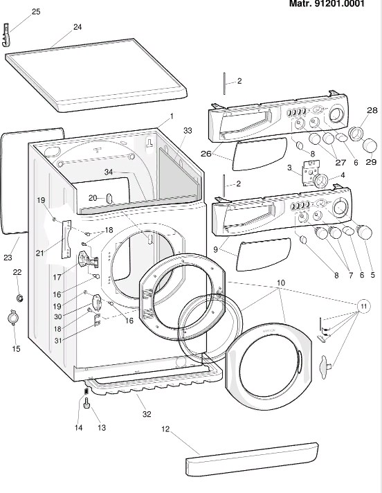 Схема стиральной машины Hotpoint-Ariston AB 95 EU
