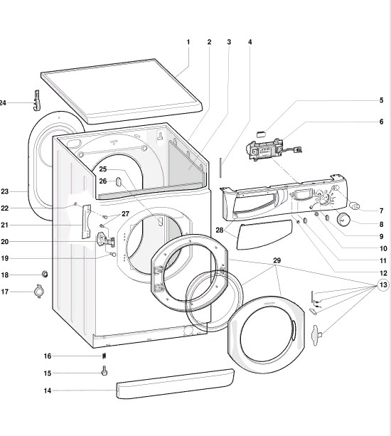 Схема стиральной машины Hotpoint-Ariston AD 1200