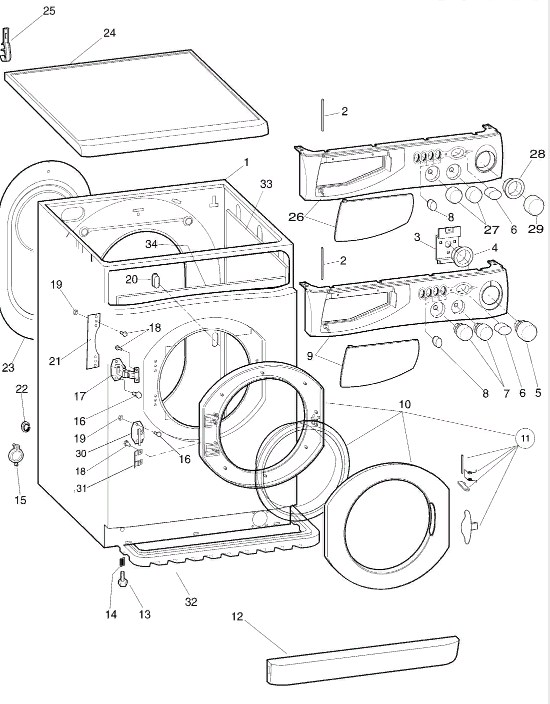 Схема стиральной машины Hotpoint-Ariston AL 149 X