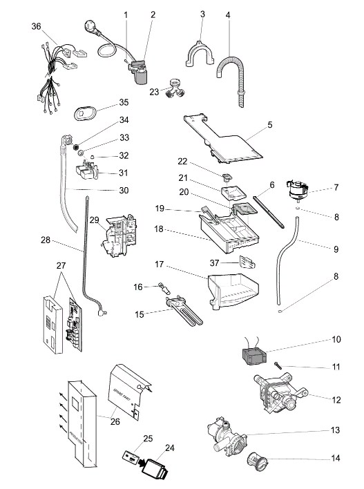 Схема стиральной машины Hotpoint-Ariston AQ111D49