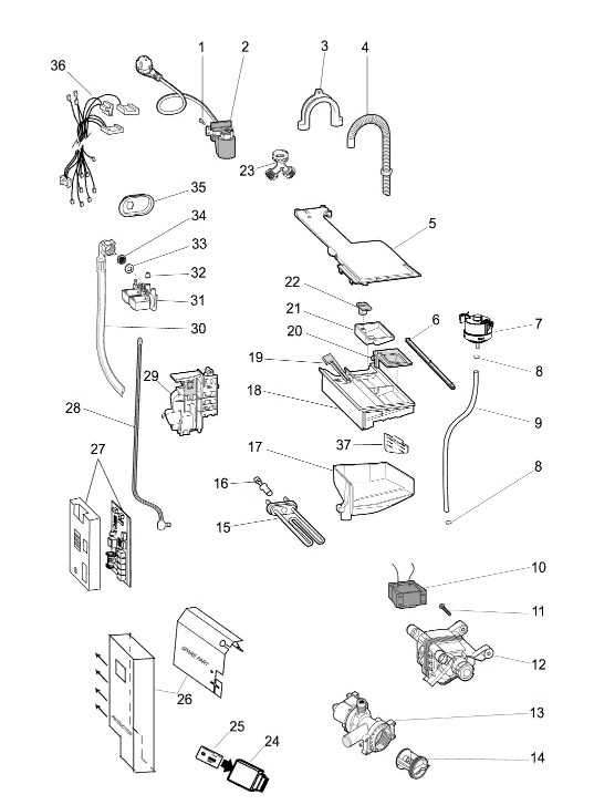 Схема стиральной машины Hotpoint-Ariston AQ113D 697 B