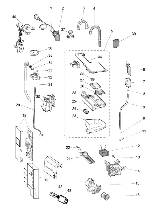Схема стиральной машины Hotpoint-Ariston AQ70 F 05 CIS