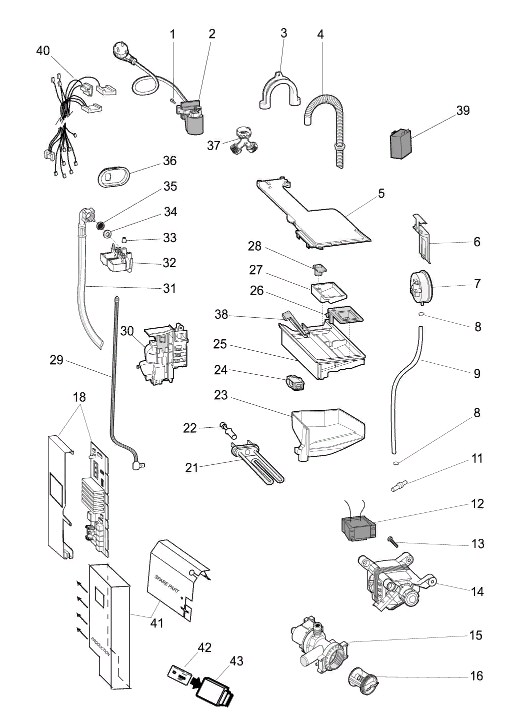 Схема стиральной машины Hotpoint-Ariston AQ7F 09 U