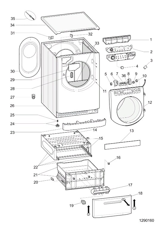 Схема стиральной машины Hotpoint-Ariston AQ7L 05 U (CSI)