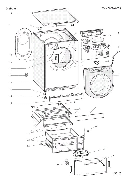 Схема стиральной машины Hotpoint-Ariston AQGMD 129 B