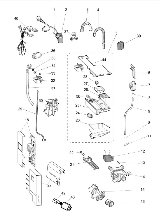 Схема стиральной машины Hotpoint-Ariston AQS70F 25