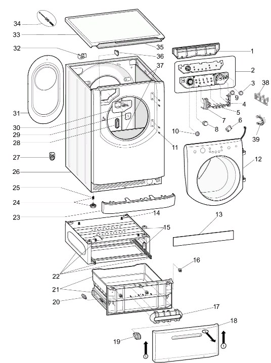 Схема стиральной машины Hotpoint-Ariston AQS70L 05