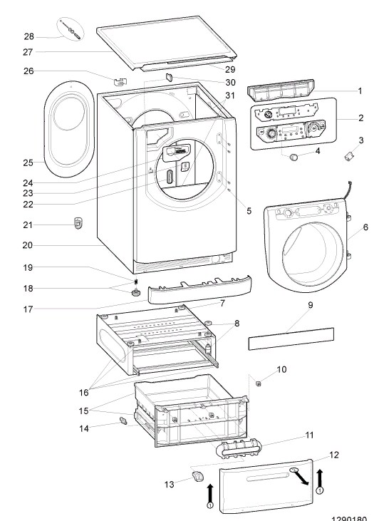 Схема стиральной машины Hotpoint-Ariston AQS81D 29