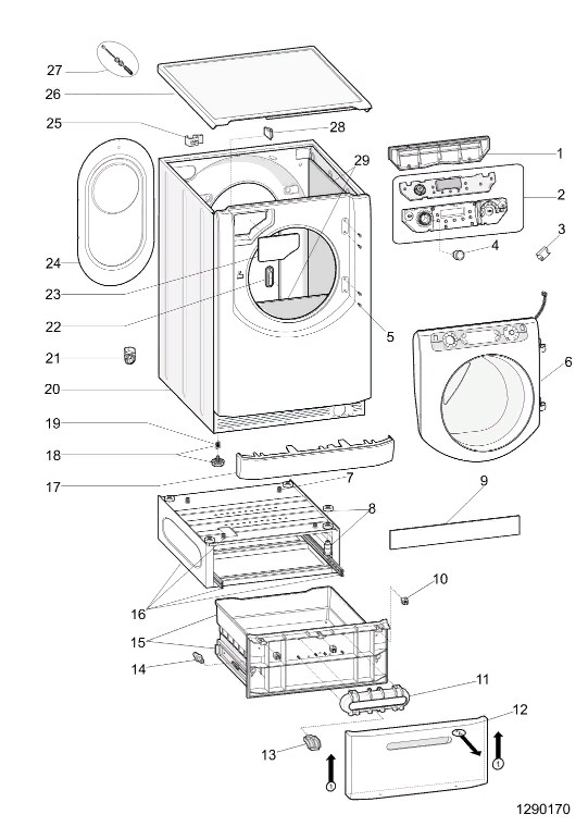 Схема стиральной машины Hotpoint-Ariston AQSD 09 U