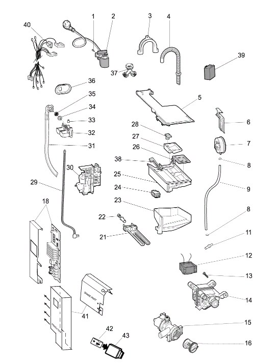 Схема стиральной машины Hotpoint-Ariston AQSD 109
