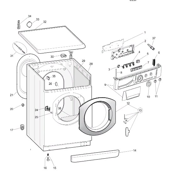 Схема стиральной машины Hotpoint-Ariston ARL 95 CSI