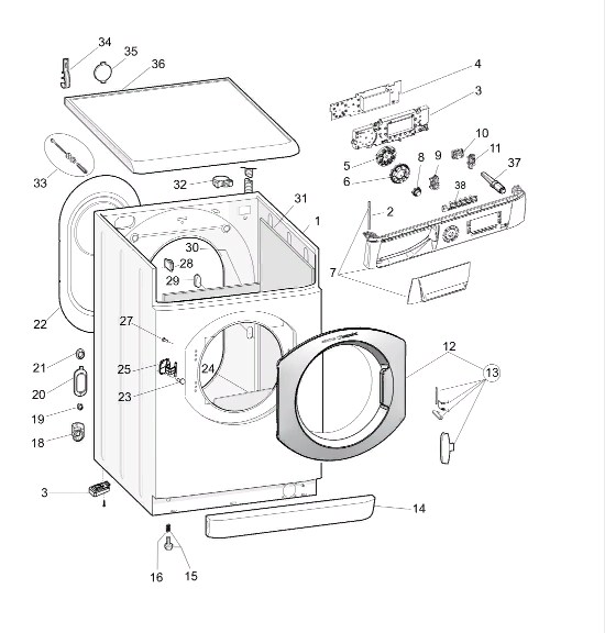 Схема стиральной машины Hotpoint-Ariston ARMXXD 109