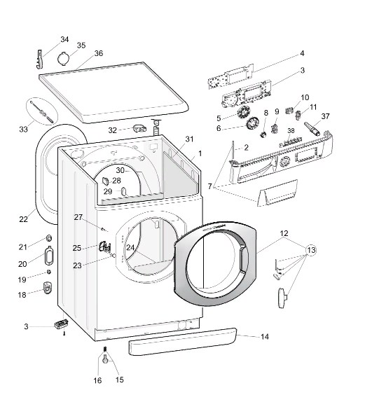 Схема стиральной машины Hotpoint-Ariston ARSD 109