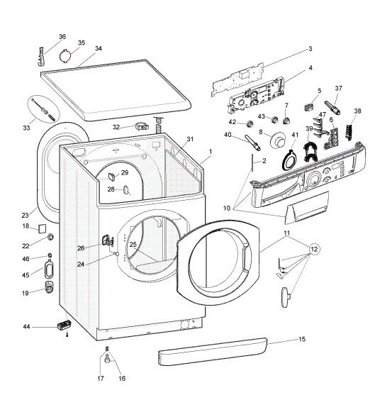 Схема стиральной машины Hotpoint-Ariston ARSF 105
