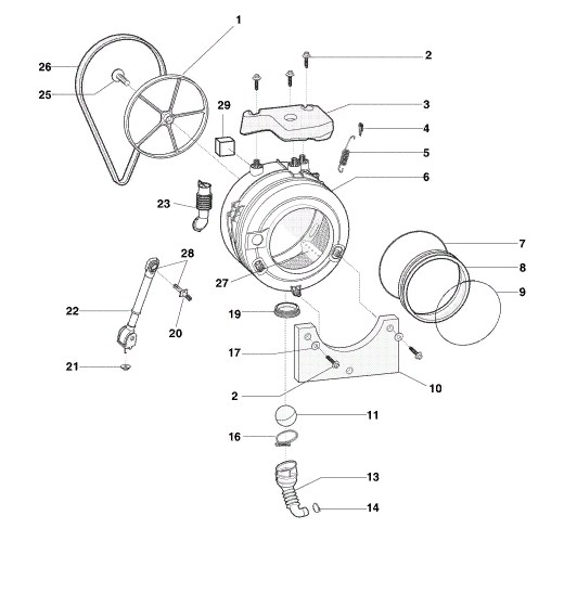 Схема стиральной машины Hotpoint-Ariston ARSL 105