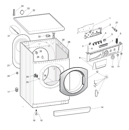Схема стиральной машины Hotpoint-Ariston ARSL 80 (CSI)/L