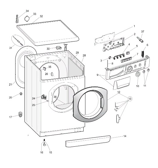 Схема стиральной машины Hotpoint-Ariston ARSL 850