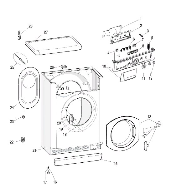 Схема стиральной машины Hotpoint-Ariston ARUSL 105 (CSI)