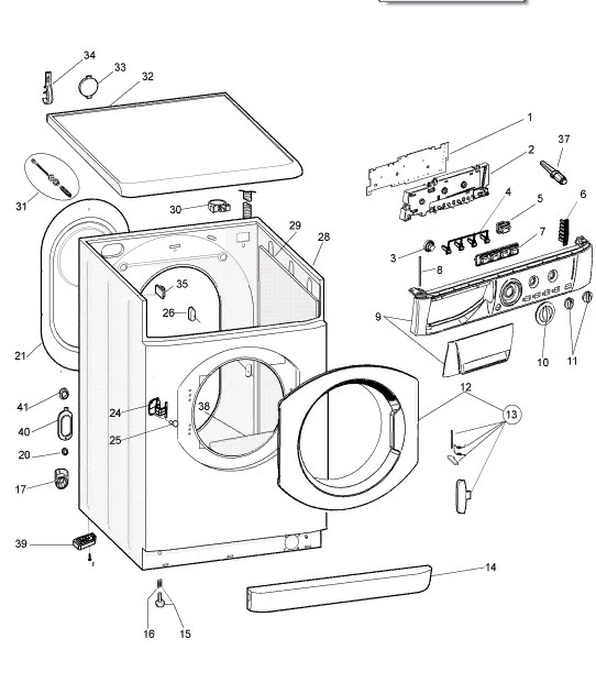 Схема стиральной машины Hotpoint-Ariston ARXL 129