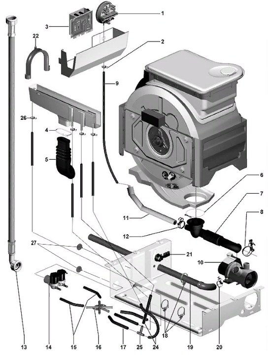 Схема стиральной машины Hotpoint-Ariston ATL 104 TX