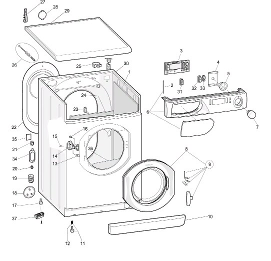 Схема стиральной машины Hotpoint-Ariston AVSD 88
