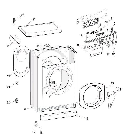 Схема стиральной машины Hotpoint-Ariston AVUK 4105