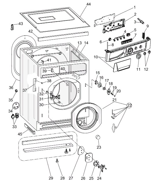 Схема стиральной машины Hotpoint-Ariston AWM 129
