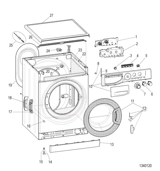 Схема стиральной машины Hotpoint-Ariston VML 7082 B