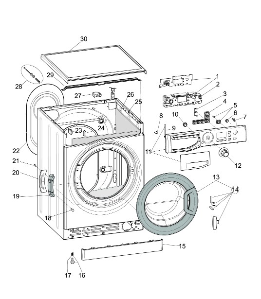 Схема стиральной машины Hotpoint-Ariston VMSF 6013 B