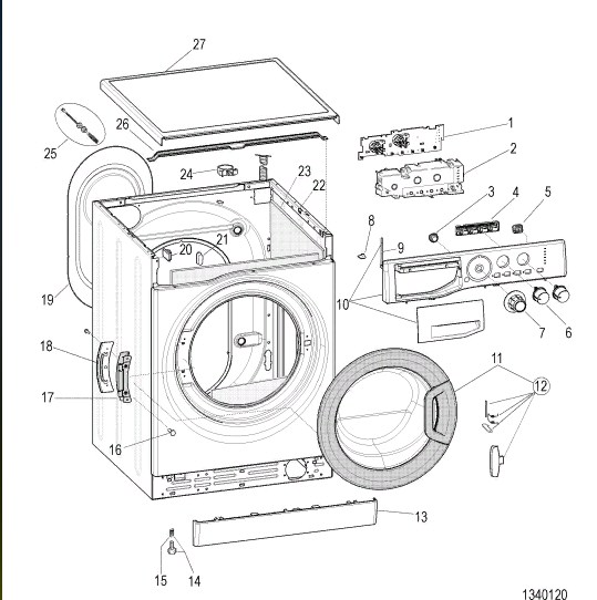 Схема стиральной машины Hotpoint-Ariston VMSL 5081 B