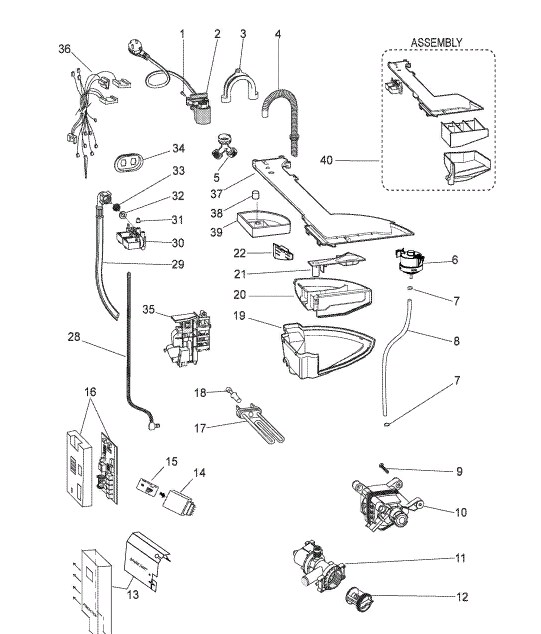 Схема стиральной машины Hotpoint-Ariston WMD 11419 B