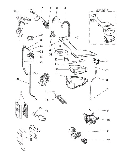 Схема стиральной машины Hotpoint-Ariston WMD 942 K
