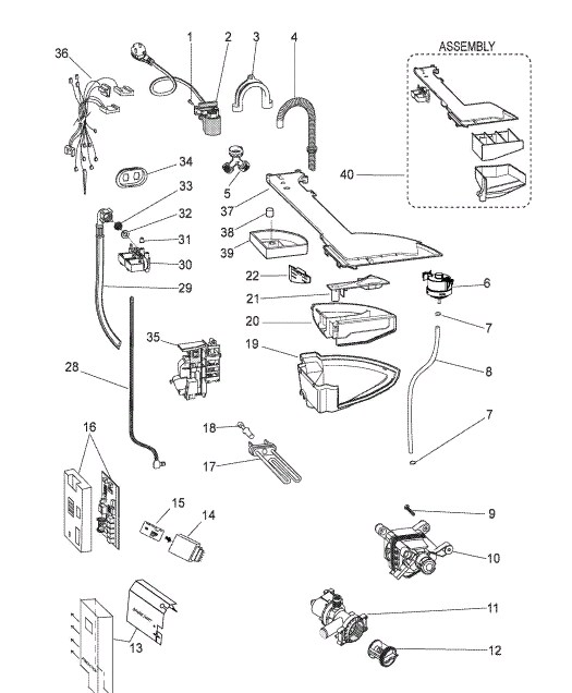 Схема стиральной машины Hotpoint-Ariston WMSD 600 B